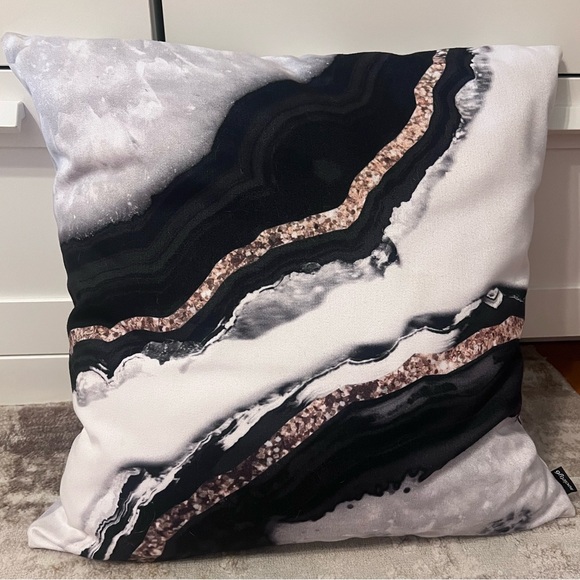 Society6 Anita Bella Jantz Agate Glitter Glam Indoor Throw Pillow | 20 x 20 - Picture 3 of 6
